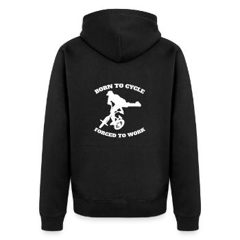 Cycling Mountain Bike Cycling Cycling Tour - Unisex Premium Organic Zip Hoodie - black - Back - Nico (187cm)