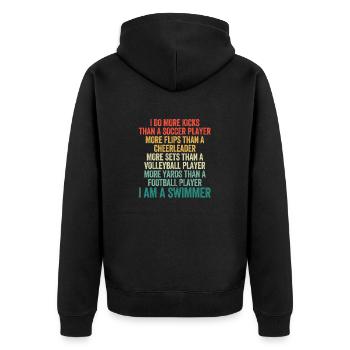 Lustig Schwimmen Pool Schwimmen Praxis Schwimmer - Unisex Premium Bio Zip Hoodie - Schwarz - Hinten - Nico (187cm)