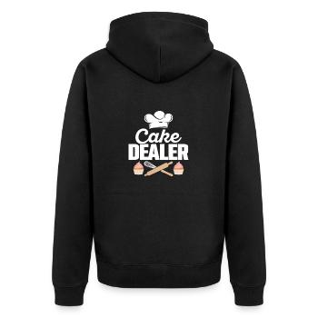 Cake Dealer Baking Cake Cookie Pastry - Unisex Premium Organic Zip Hoodie - black - Back - Nico (187cm)
