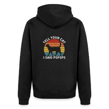 Tell Your Cat - Unisex Premium Organic Zip Hoodie - black - Back - Nico (187cm)