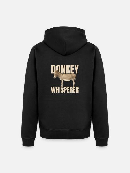 Donkey Whisperer - Unisex Premium Organic Zip Hoodie - black