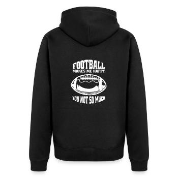 American Football Football Fan - Unisex Premium Organic Zip Hoodie - black - Back - Nico (187cm)