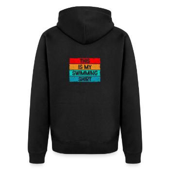 Drôle d’amoureux de la natation Rétro Vintage Natation - Veste à capuche bio Premium Unisexe - noir - Dos - Nico (187cm)