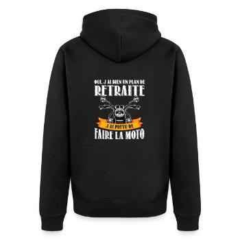 oui jai bien un plan de retraite jai faire la moto - Veste à capuche bio Premium Unisexe - noir - Dos - Nico (187cm)