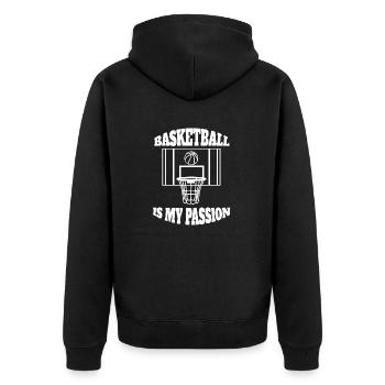Basketball Basketballliebhaber Verein Basketballer - Unisex Premium Bio Zip Hoodie - Schwarz - Hinten - Nico (187cm)