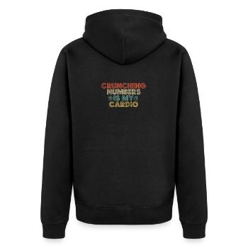 Crunching Numbers is My Cardio Funny Accounting - Unisex Premium Organic Zip Hoodie - black - Back - Nico (187cm)