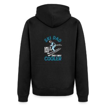 Ski Dad Lustig Wintersport Daddy Skifahren Vater - Unisex Premium Bio Zip Hoodie - Schwarz - Hinten - Nico (187cm)
