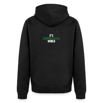 It's Accrual World Funny Accounting CPA Accountant - Unisex Premium Organic Zip Hoodie - black - Back - Nico (187cm)