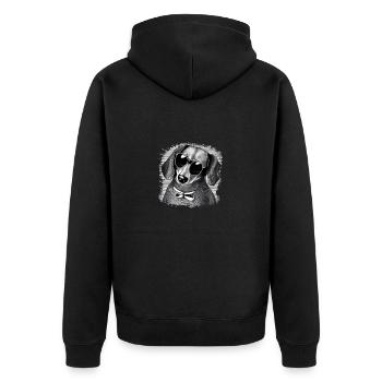 Chiens teckels avec lunettes de soleil motif cool 6 - Veste à capuche bio Premium Unisexe - noir - Dos - Nico (187cm)