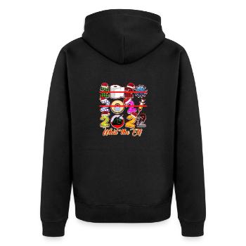 What the Elf Pajamas - Drôle de Noël 2022 - Veste à capuche bio Premium Unisexe - noir - Dos - Nico (187cm)