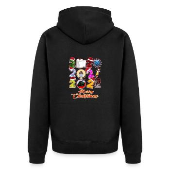 Joyeux Noël - Noël familial drôle - Veste à capuche bio Premium Unisexe - noir - Dos - Nico (187cm)