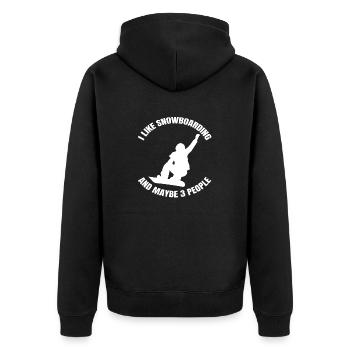 Snowboard Sports d’hiver Slogan Snowboarders - Veste à capuche bio Premium Unisexe - noir - Dos - Nico (187cm)