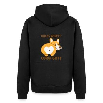Amoureux des chiens Drôle de chien Popo Welsh Corgi - Veste à capuche bio Premium Unisexe - noir - Dos - Nico (187cm)