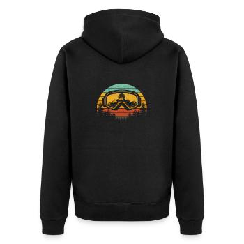 Ski Snowboard Goggles Skiing Snow Mountain Winter - Unisex Premium Organic Zip Hoodie - black - Back - Nico (187cm)