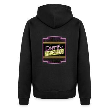 baseballhoodie motocycle baseballtshirt - Unisex Premium Bio Zip Hoodie - Schwarz - Hinten - Nico (187cm)