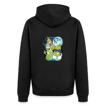 3 Mondgurken Lustige Dillgurke mit Farbtönen - Unisex Premium Bio Zip Hoodie - Schwarz - Hinten - Nico (187cm)