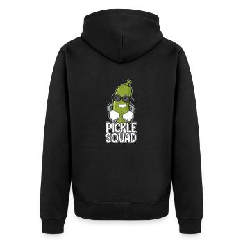 Dill Pickle Squad Pickles Food Team Pickles Love - Unisex Premium Bio Zip Hoodie - Schwarz - Hinten - Nico (187cm)