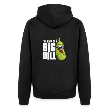 Je suis un peu un grand amateur de cornichons drôle à l’aneth végétalien - Veste à capuche bio Premium Unisexe - noir - Dos - Nico (187cm)