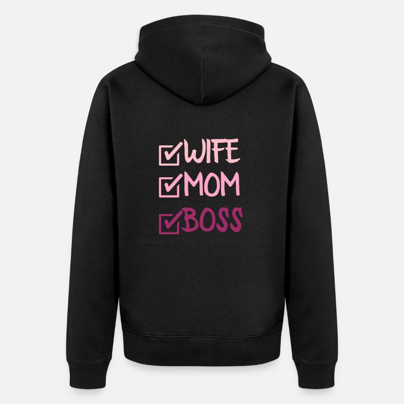 FEMME MAMAN PATRON - Veste à capuche bio Premium Unisexe - noir