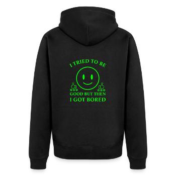 J’ai essayé d’être bon - Veste à capuche bio Premium Unisexe - noir - Dos - Nico (187cm)