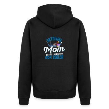 Parachutisme Maman Parachutiste Fête des Mères Convient - Veste à capuche bio Premium Unisexe - noir - Dos - Nico (187cm)