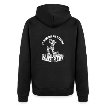 Cricket Slogan Cadeau Cricket Fan Team Cricket - Veste à capuche bio Premium Unisexe - noir - Dos - Nico (187cm)