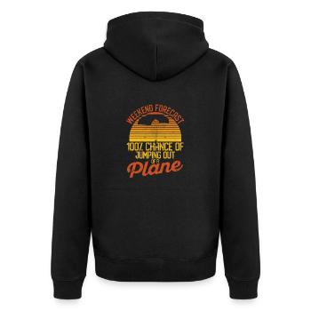 Funny weekend prediction 100% chance of making a - Unisex Premium Organic Zip Hoodie - black - Back - Nico (187cm)