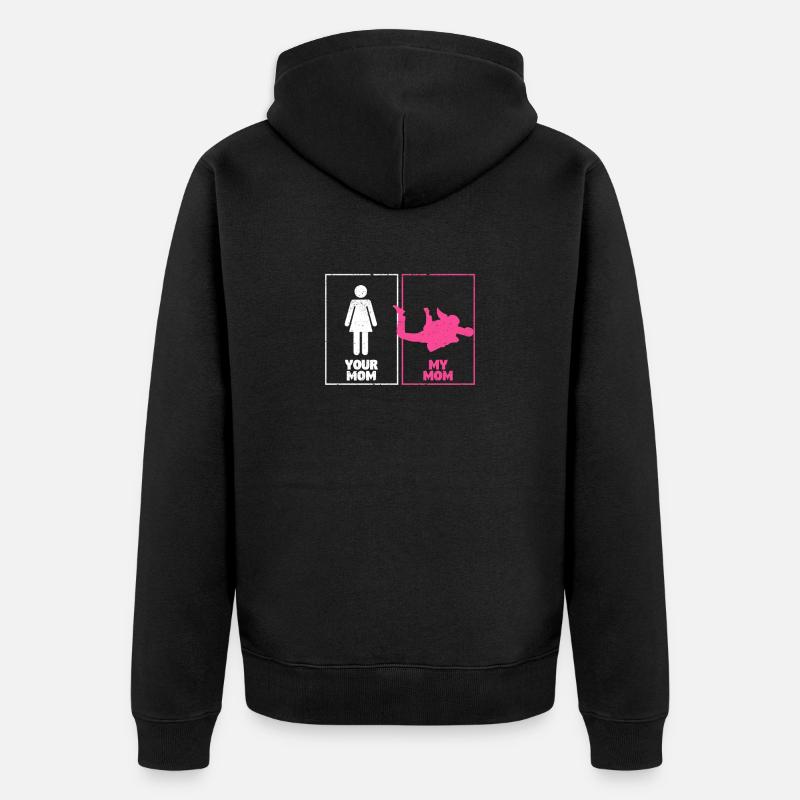 Ta mère Ma mère Parachutiste - Veste à capuche bio Premium Unisexe - noir