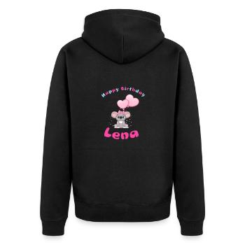 Lena Geburtstag, Happy Birthday Baby - Unisex Premium Bio Zip Hoodie - Schwarz - Hinten - Nico (187cm)