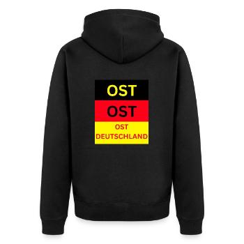 Ostdeutschland Sachsen - Unisex Premium Bio Zip Hoodie - Schwarz - Hinten - Nico (187cm)
