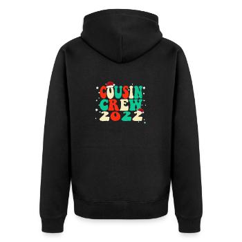 Cosuin Crew 2022 Christmas Family Matching Pajama - Unisex Premium Organic Zip Hoodie - black - Back - Nico (187cm)