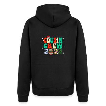 Cousins cute Christmas Pajama Set - Cousin Crew - Unisex Premium Organic Zip Hoodie - black - Back - Nico (187cm)