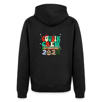 Cousin Crew 2022 Famiy Matching Christmas Pajama - Unisex Premium Organic Zip Hoodie - black - Back - Nico (187cm)
