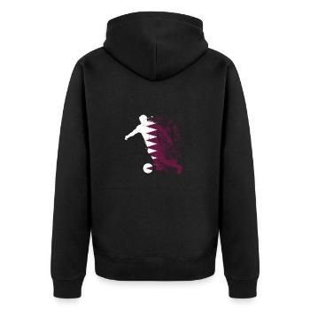 Coupe du monde de l’équipe nationale du Qatar - Veste à capuche bio Premium Unisexe - noir - Dos - Nico (187cm)
