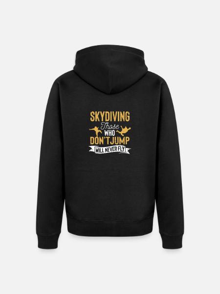 Skydiving Skydiving Parachuting - Unisex Premium Organic Zip Hoodie - black