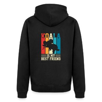 KOALAS BESTER FREUND - Unisex Premium Bio Zip Hoodie - Schwarz - Hinten - Nico (187cm)