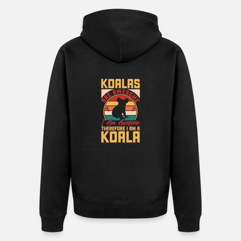 Les koalas sont impressionnants - Veste à capuche bio Premium Unisexe - noir
