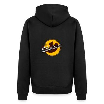 Skydiver since 2022 Gift Tandem Jump - Unisex Premium Organic Zip Hoodie - black - Back - Nico (187cm)