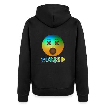 Cursed Emoji Shirt - Unisex Premium Organic Zip Hoodie - black - Back - Nico (187cm)