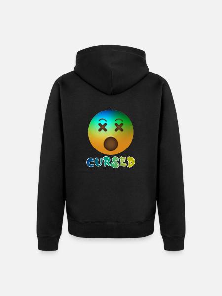Cursed Emoji Shirt - Unisex Premium Organic Zip Hoodie - black