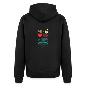 Peace Love Skydive drôle de parachutisme - Veste à capuche bio Premium Unisexe - noir - Dos - Nico (187cm)