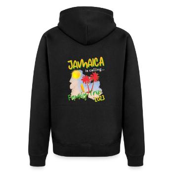 Jamaica is Calling Family Trip 2023 Caribbean - Unisex Premium Bio Zip Hoodie - Schwarz - Hinten - Nico (187cm)