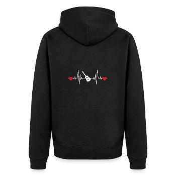 Gitarrist Musik Band Gitarre Musiker Gitarristin - Unisex Premium Bio Zip Hoodie - Schwarz - Hinten - Nico (187cm)
