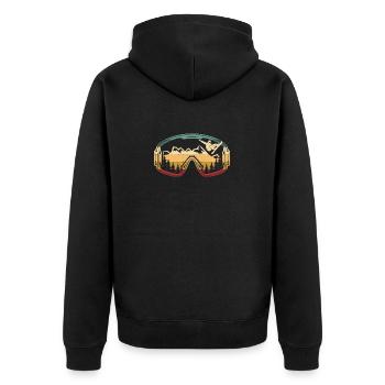 Ski Snowboard Goggles Skiing Snow Mountain Winter - Unisex Premium Organic Zip Hoodie - black - Back - Nico (187cm)