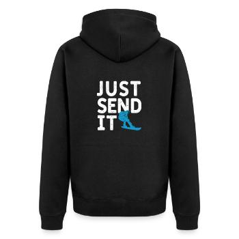 Snowboard Snowboarding Rider Snowboarding Just - Unisex Premium Organic Zip Hoodie - black - Back - Nico (187cm)