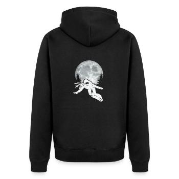 Snowboard Moon Lustige Snowboarder Freestyle Snow - Unisex Premium Bio Zip Hoodie - Schwarz - Hinten - Nico (187cm)