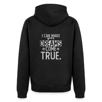 Dreammaker - Unisex Premium Bio Zip Hoodie - Schwarz - Hinten - Nico (187cm)