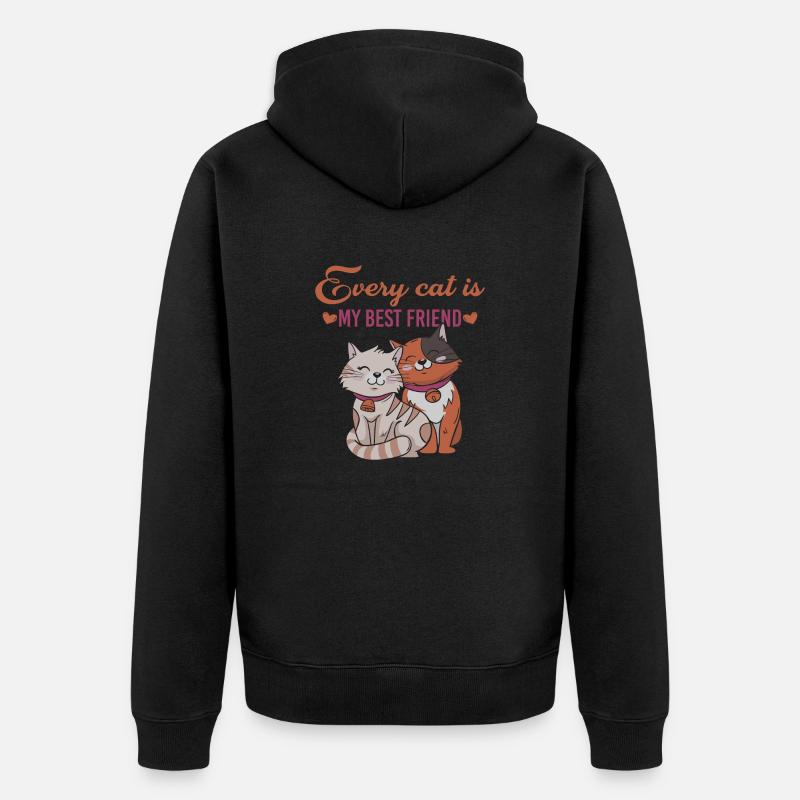 Amis chats - Veste à capuche bio Premium Unisexe - noir