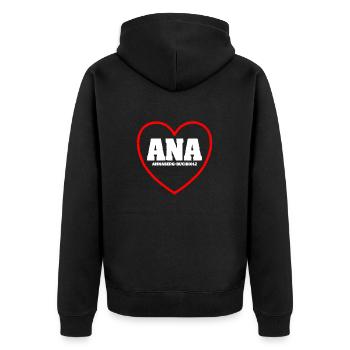 Annaberg Erzgebirge Sachsen - Unisex Premium Bio Zip Hoodie - Schwarz - Hinten - Nico (187cm)