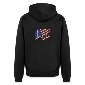 Drapeau américain Snowboard Snowboard - Veste à capuche bio Premium Unisexe - noir - Dos - Nico (187cm)